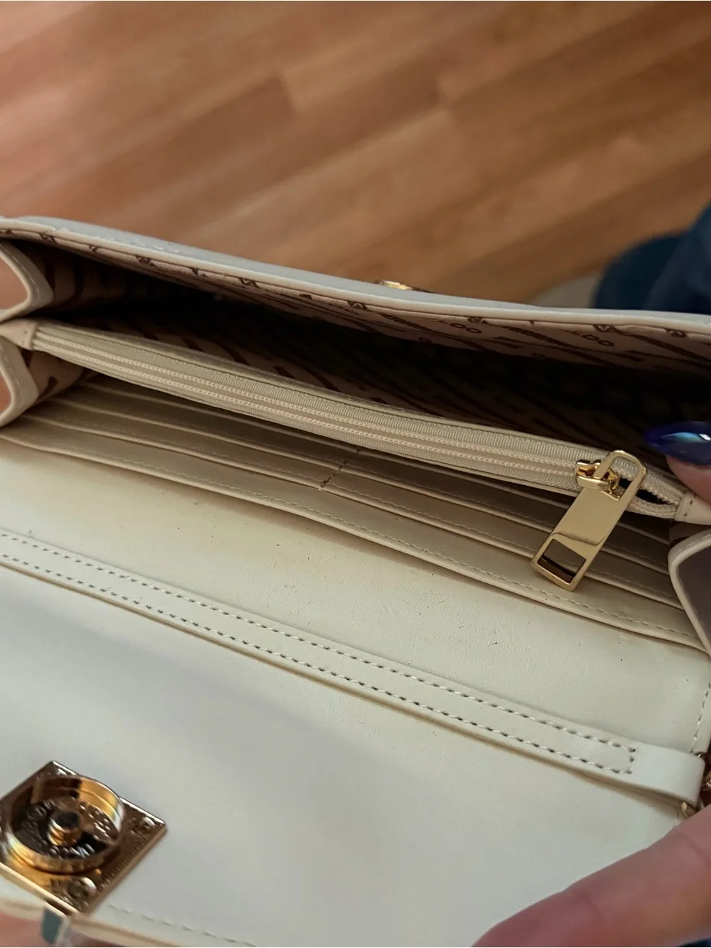 Aldo White Quilted Chain Crossbody Bag